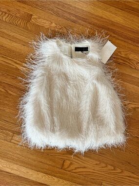 TO DIE FOR ZARA SILKY FRINGE SLEEVELESS TOP